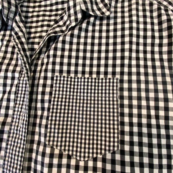 Oversized Madewell Gingham-Play Button-Down Shirt - Size XXS - Picture 8 of 16